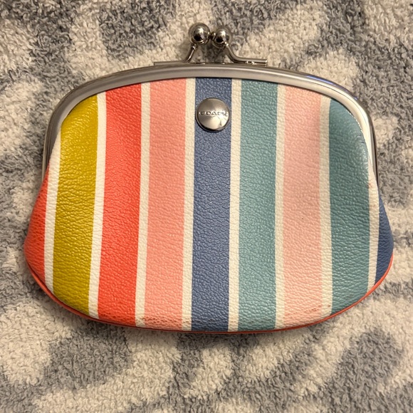 Coach Colorful Striped coin purse vintage - Picture 1 of 7